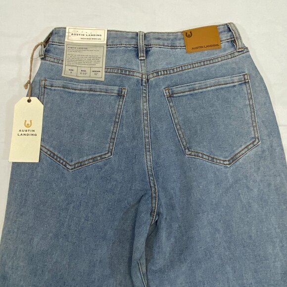 Austin Landing Jewel High Rise Wide Leg Light Wash Denim Jeans Vintage Style NEW - Picture 10 of 12